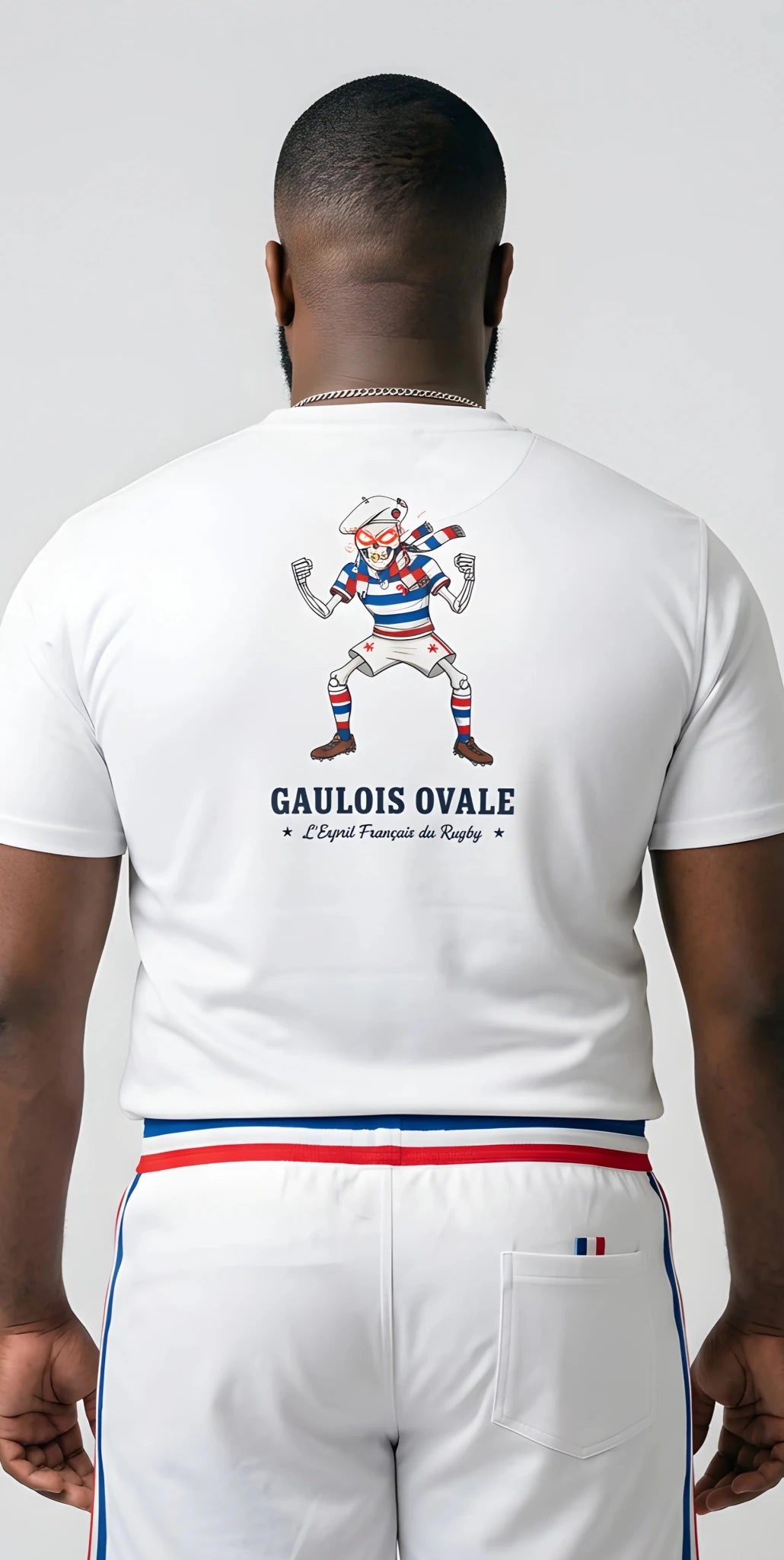 T-shirt Rugby Blanc - Le Gaulois Ovale Enervé V2