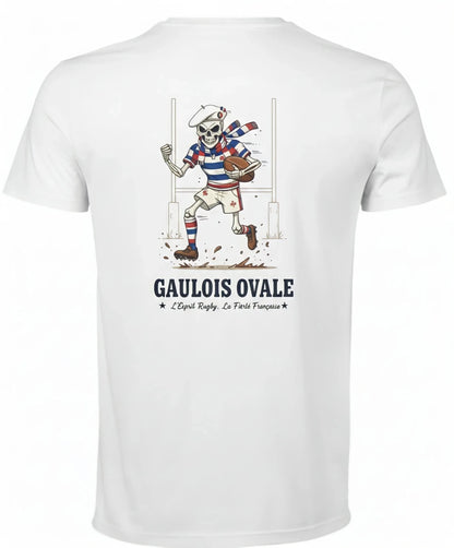 T-shirt Rugby Blanc - Le Gaulois Ovale Gagnant - ballon ovale