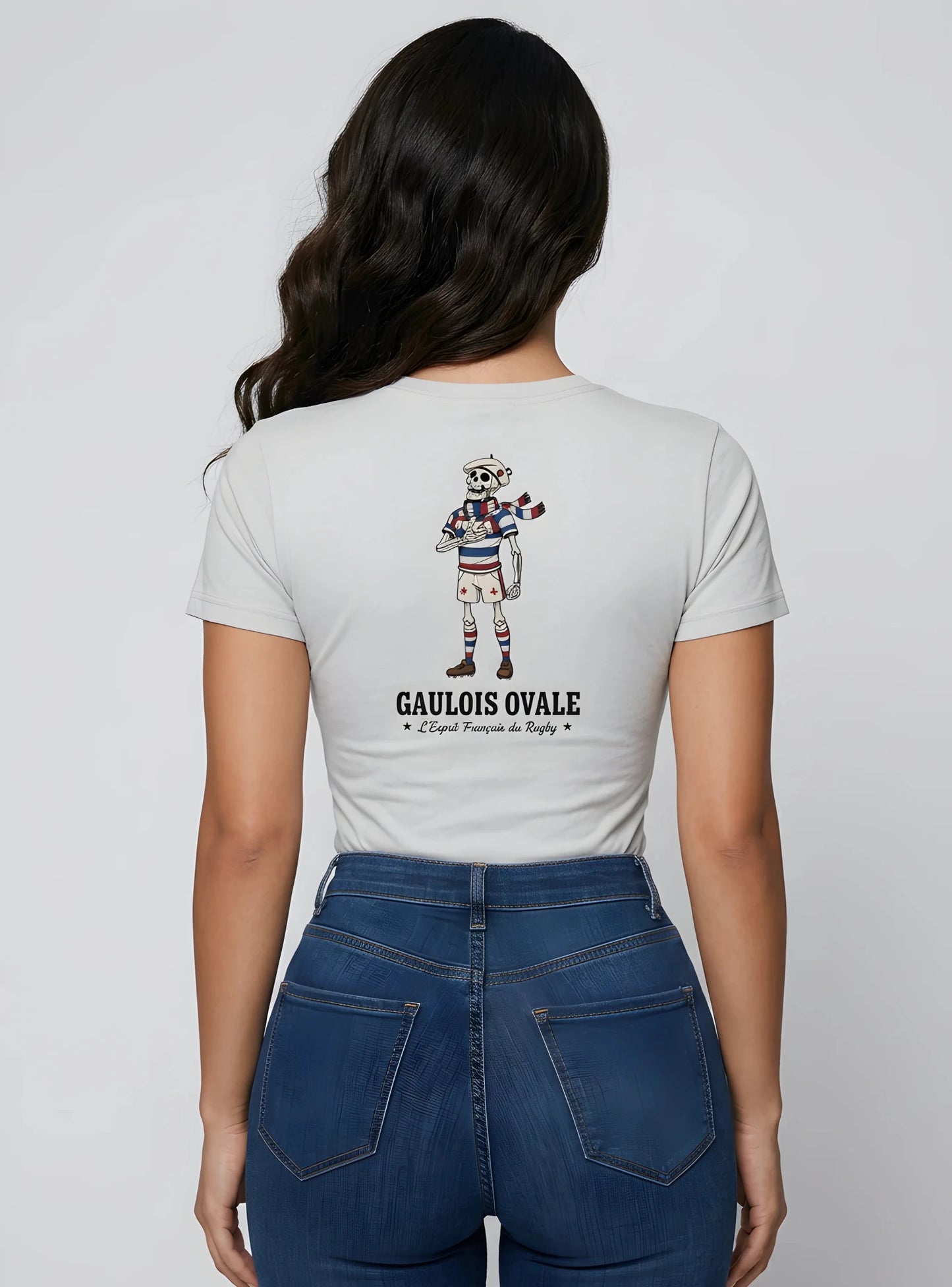 T-shirt Rugby Blanc - Le Gaulois Ovale Hymne - ballon ovale