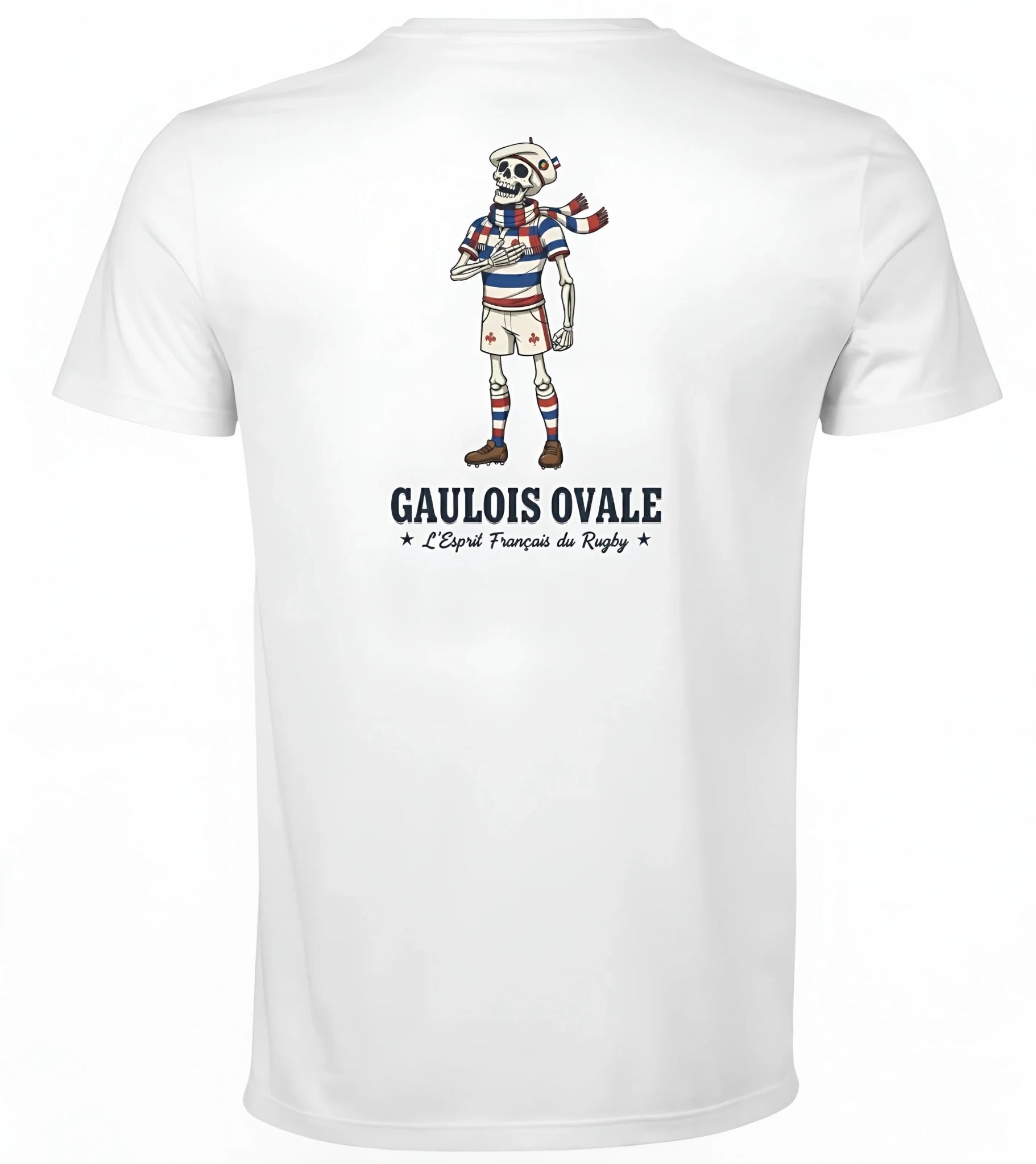 T-shirt Rugby Blanc - Le Gaulois Ovale Hymne - ballon ovale