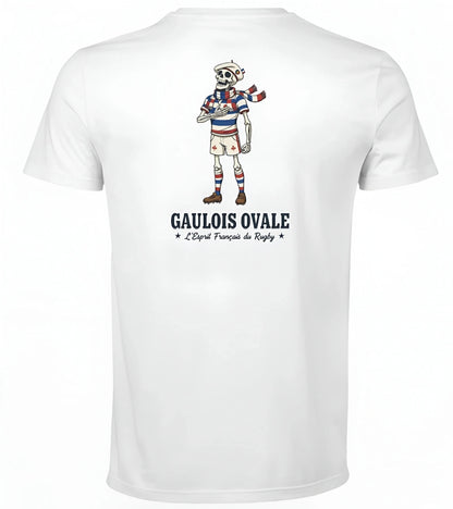 T-shirt Rugby Blanc - Le Gaulois Ovale Hymne - ballon ovale