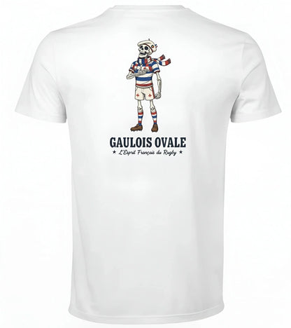T-shirt rugby Blanc Le Gaulois Ovale Hymne, vue face