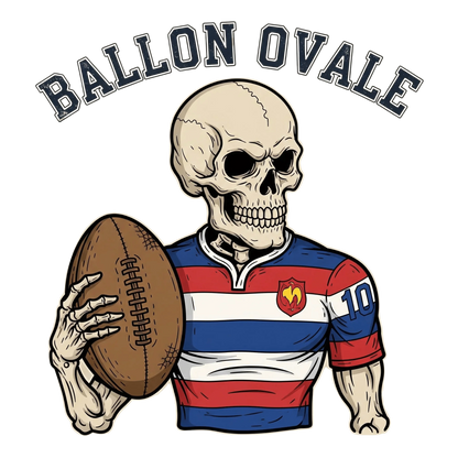 T-shirt rugby Blanc Le Gaulois Ovale Numéro 10, vue face