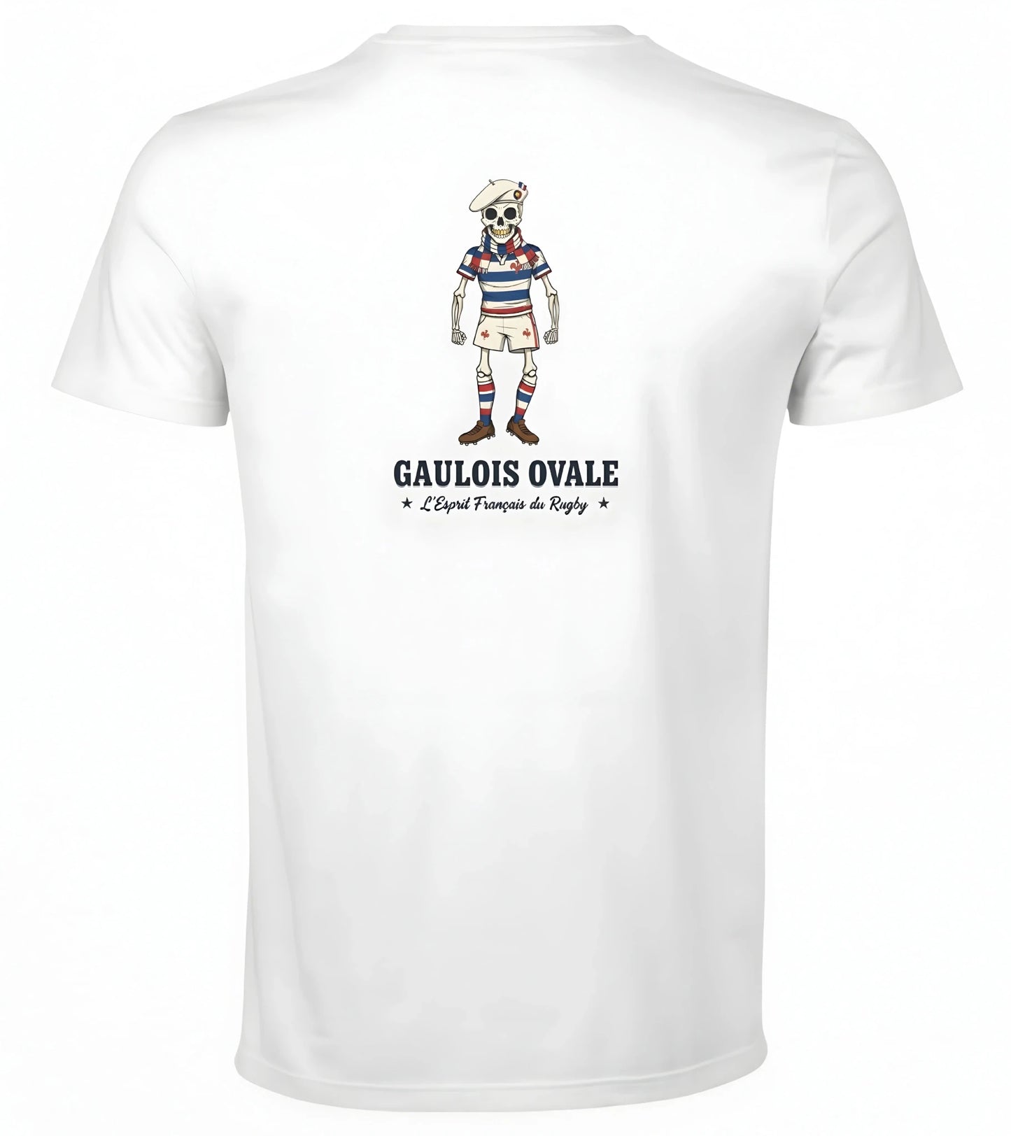 T-shirt Rugby Blanc - Le Gaulois Ovale Photo - ballon ovale