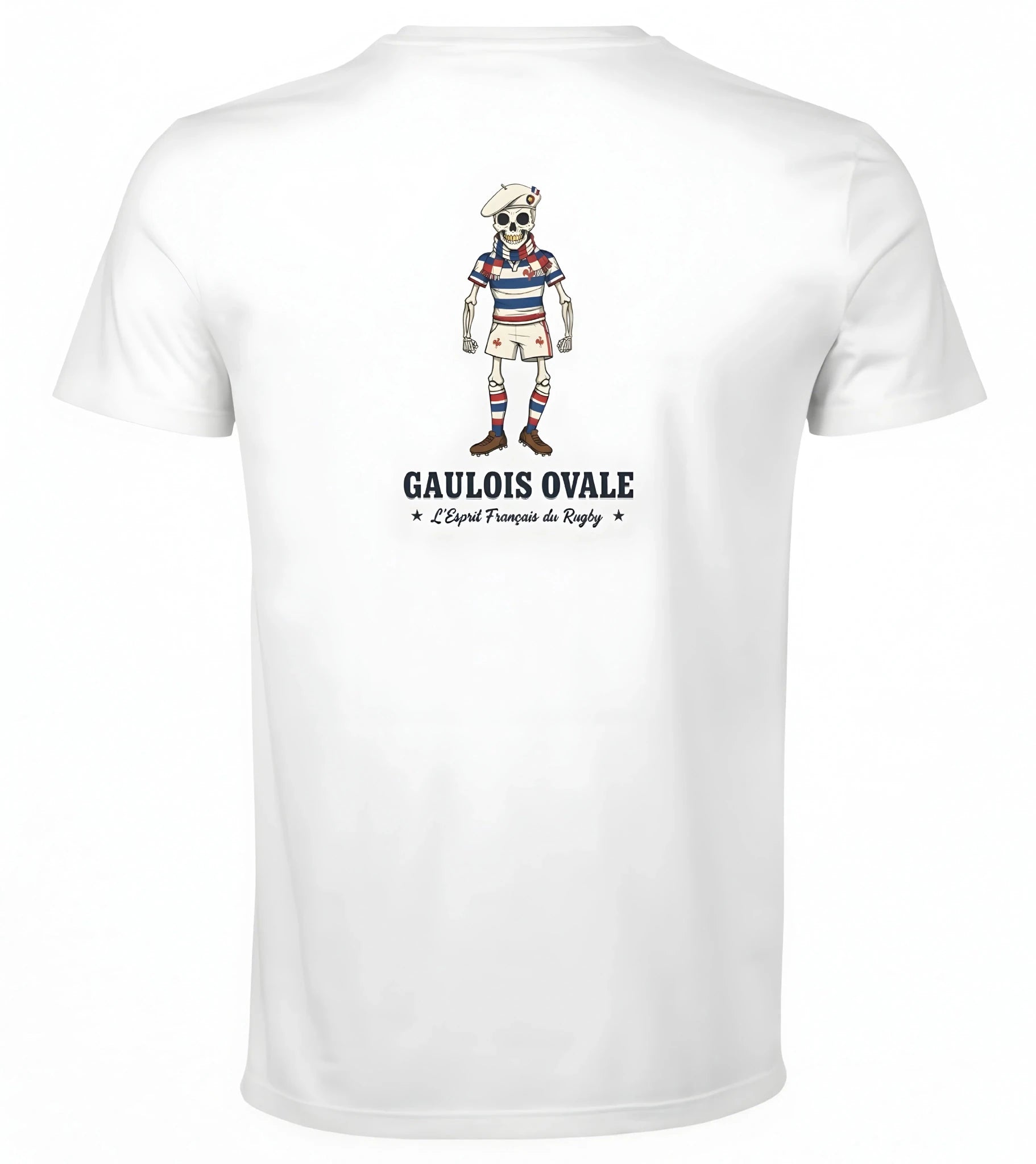 T-shirt Rugby Blanc - Le Gaulois Ovale Photo - ballon ovale