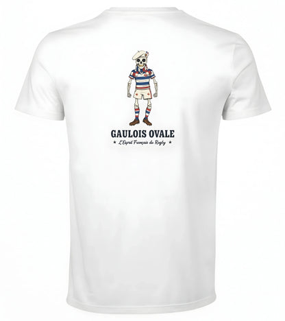T-shirt Rugby Blanc - Le Gaulois Ovale Photo - ballon ovale