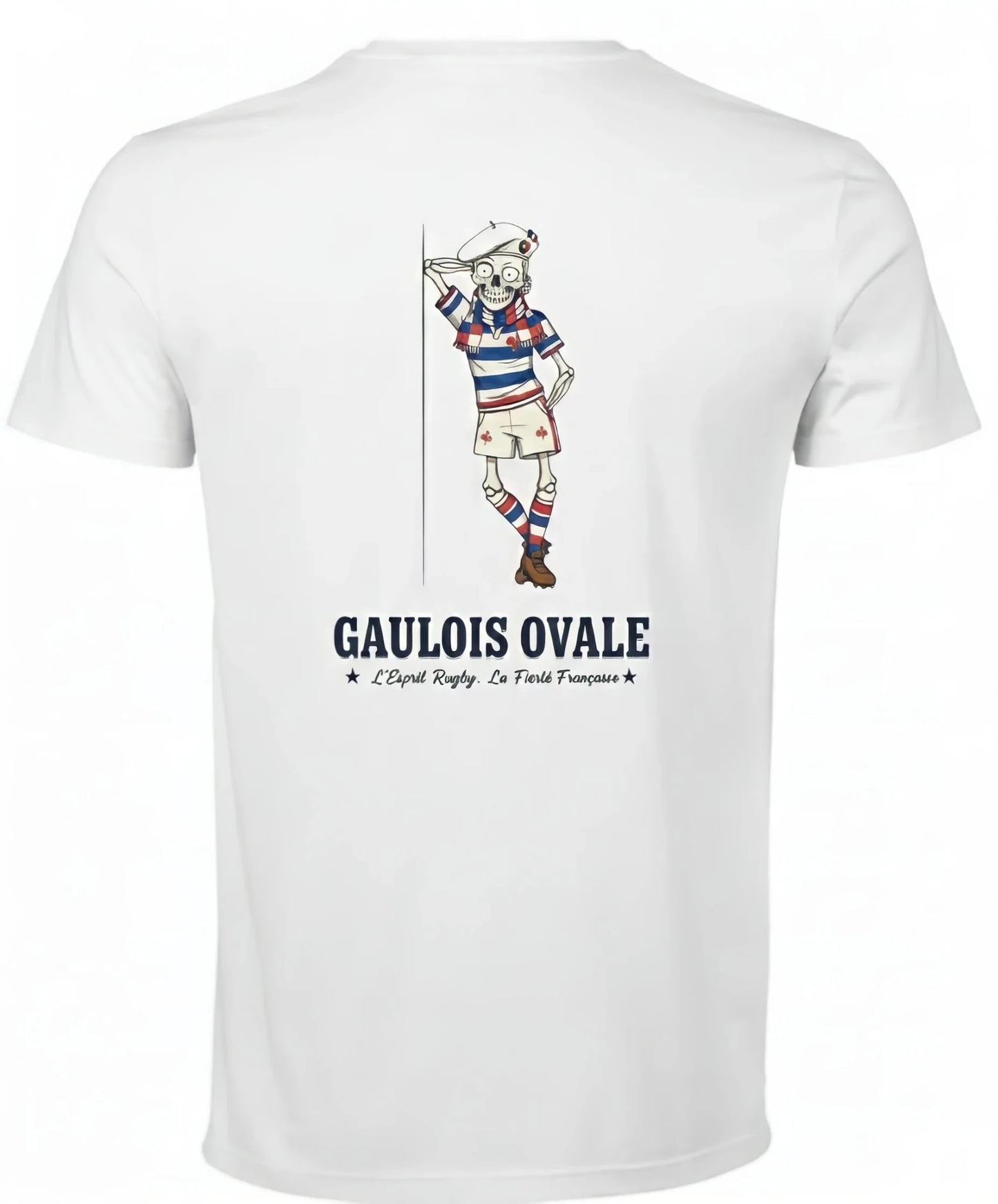 T-shirt Rugby Blanc - Le Gaulois Ovale Yeux Blanc - ballon ovale