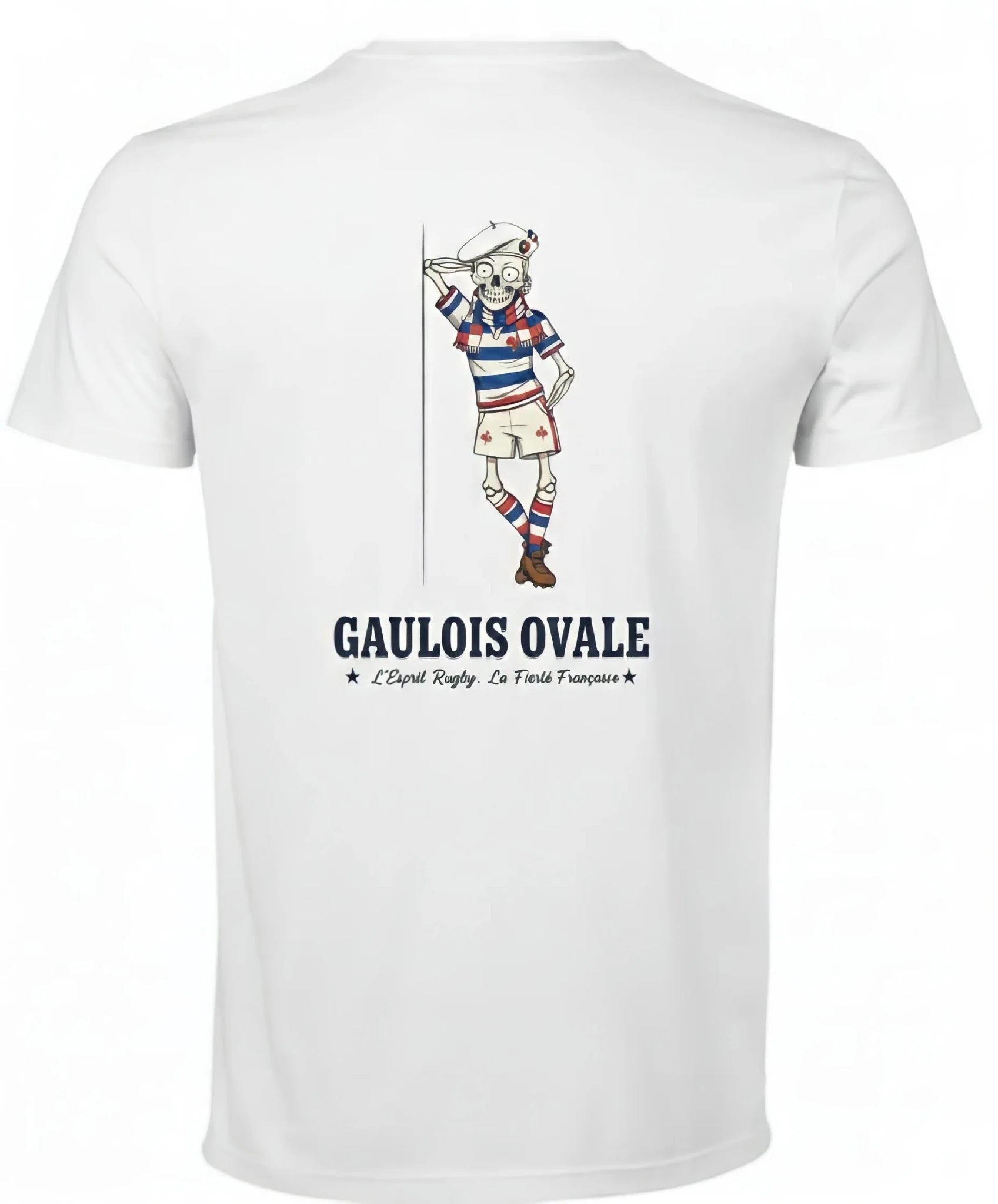 T-shirt Rugby Blanc - Le Gaulois Ovale Yeux Blanc - ballon ovale
