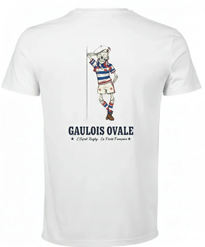 T-shirt Rugby Blanc - Le Gaulois Ovale Yeux Blanc - ballon ovale
