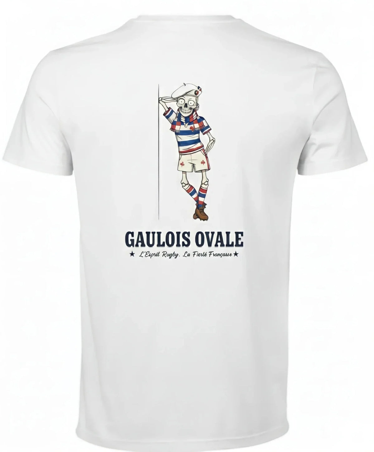 T-shirt rugby Blanc Le Gaulois Ovale Yeux Blanc, vue face