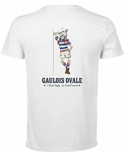T-shirt rugby Blanc Le Gaulois Ovale Yeux Blanc, vue face