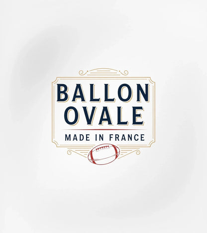 T-shirt rugby Blanc Blason Vintage Ballon Ovale, vue de dos