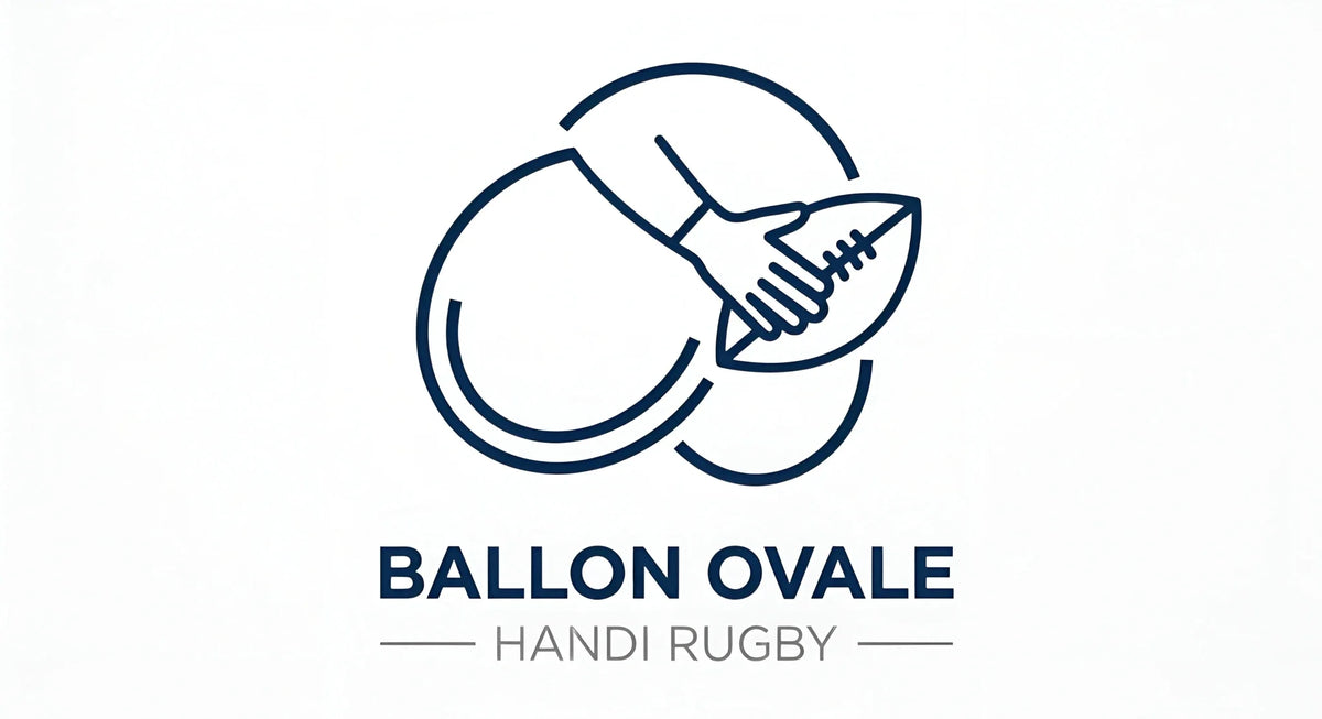 T-shirt Rugby fauteuil Ballon Ovale porté, coton premium