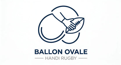 T-shirt Rugby fauteuil Ballon Ovale porté, coton premium