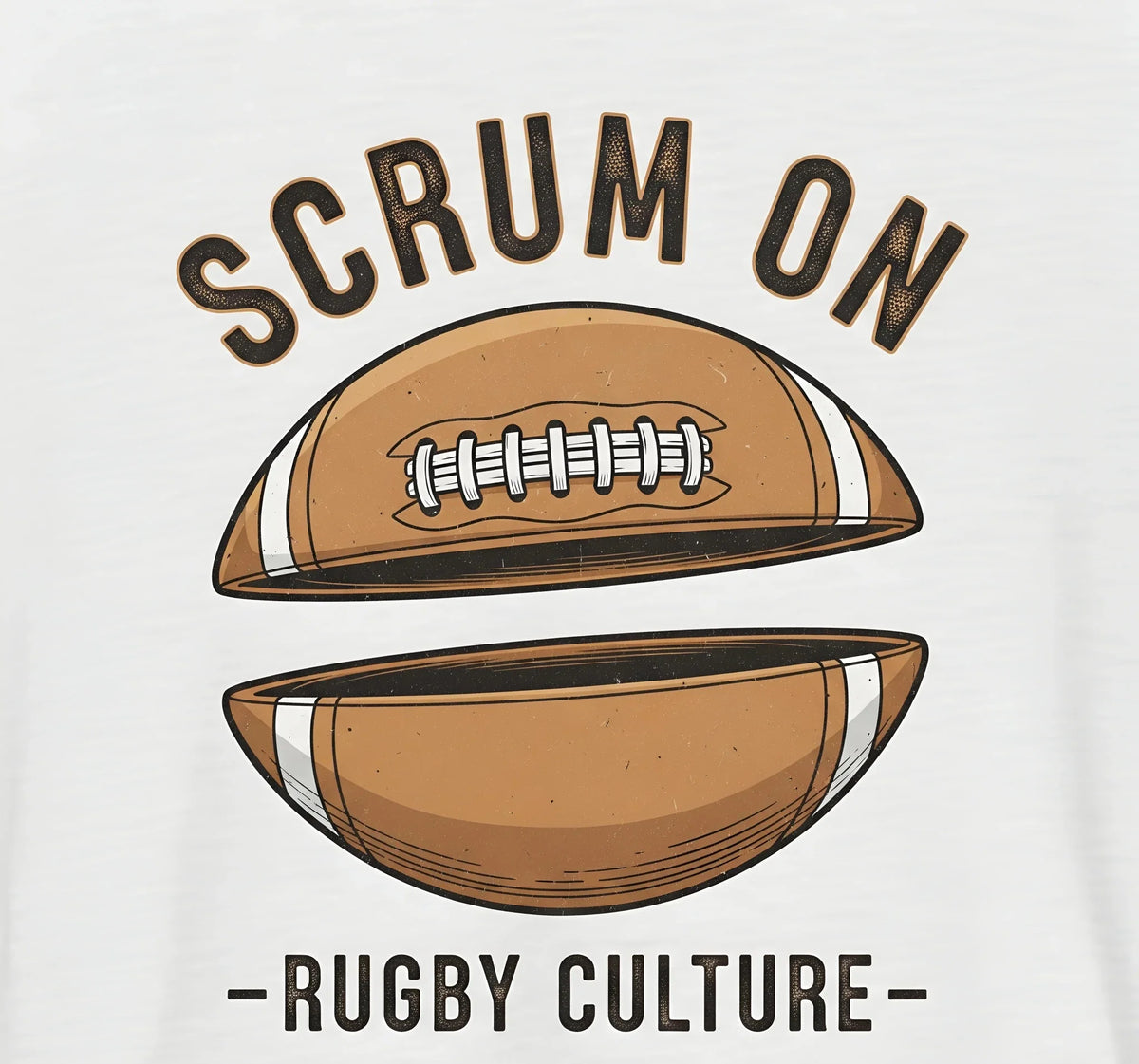 T-shirt rugby homme Scrum On, détail coutures col et manches made in France