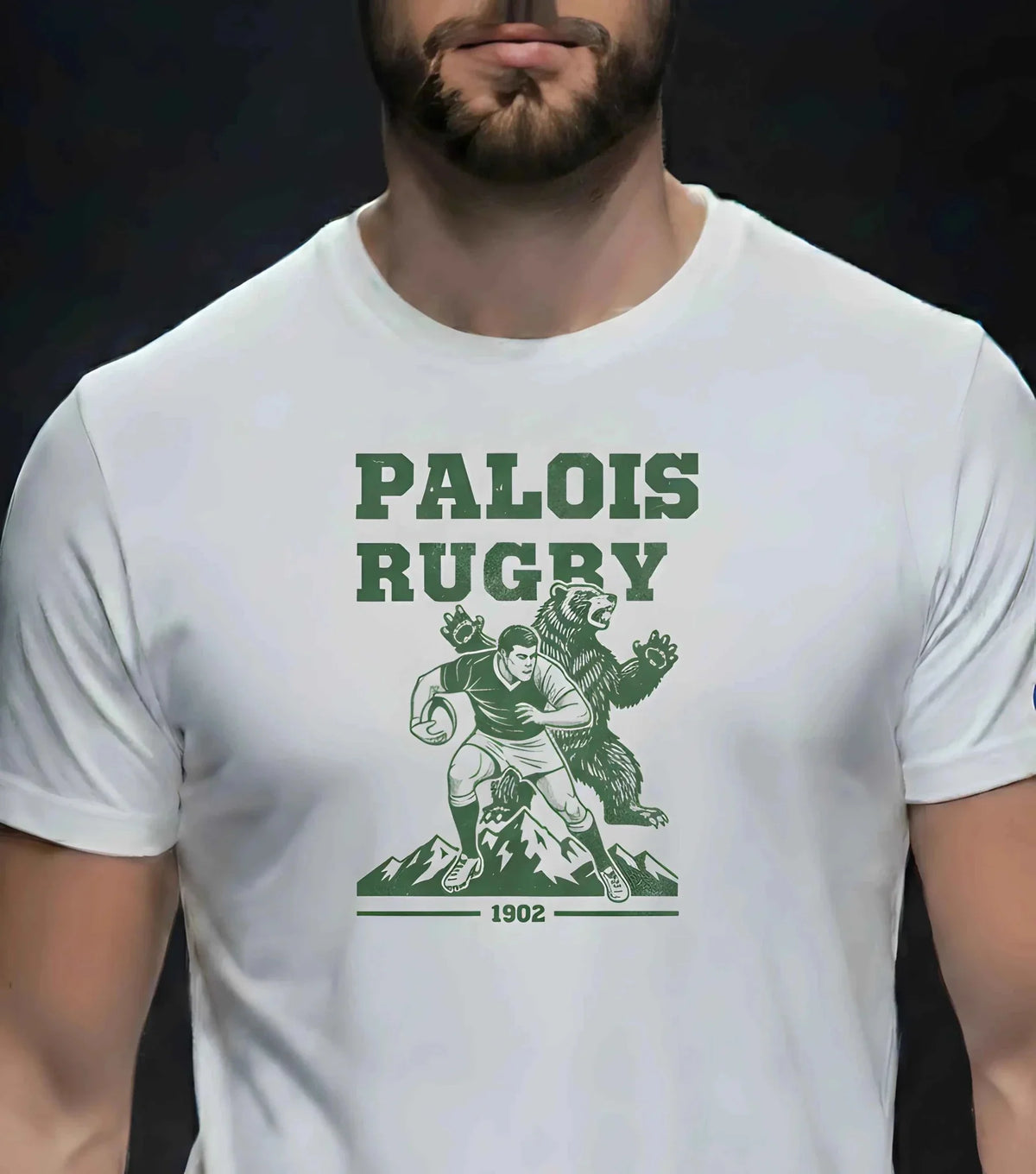 T-shirt rugby Palois Ballon Ovale, détail visuel Palois Rugby 1902