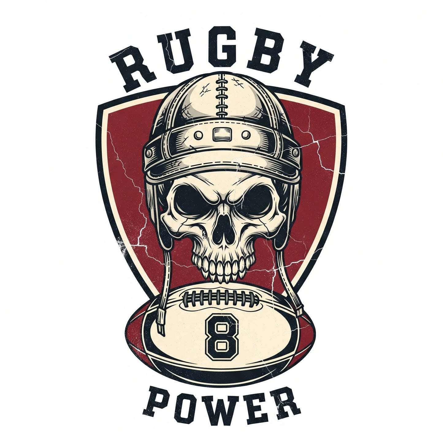 T-shirt Rugby Vintage Power 8 ! - ballon ovale